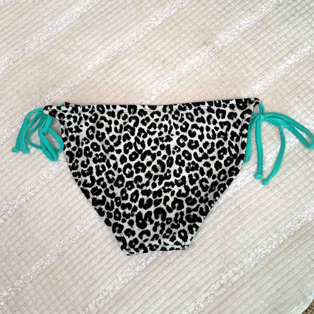 Black Leopard Bikini Bottoms String Hips Size Small - Picture 4 of 8